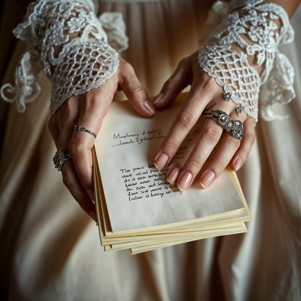 Photorealistic Hyperfeminine Portrait of Cherished Letters