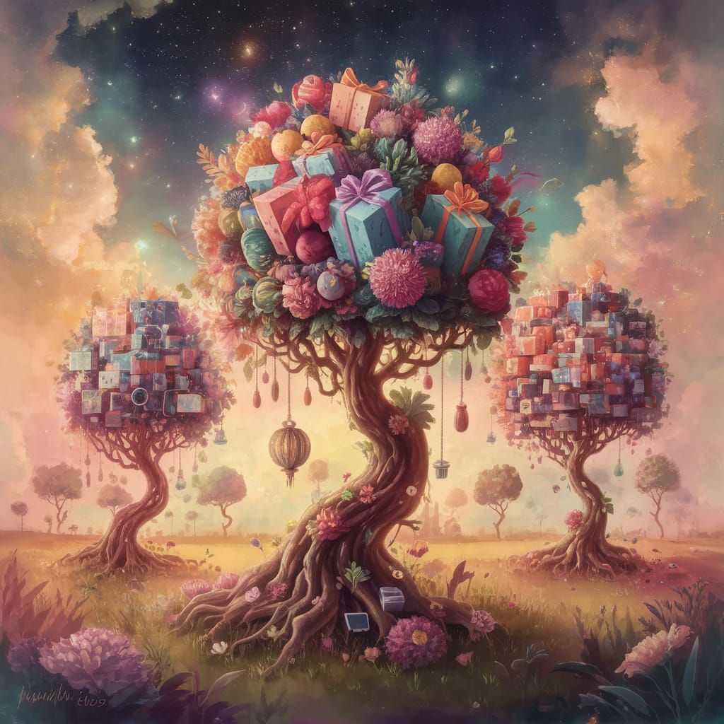 Dreamcore Wish Trees Bloom in Whimsical Groves