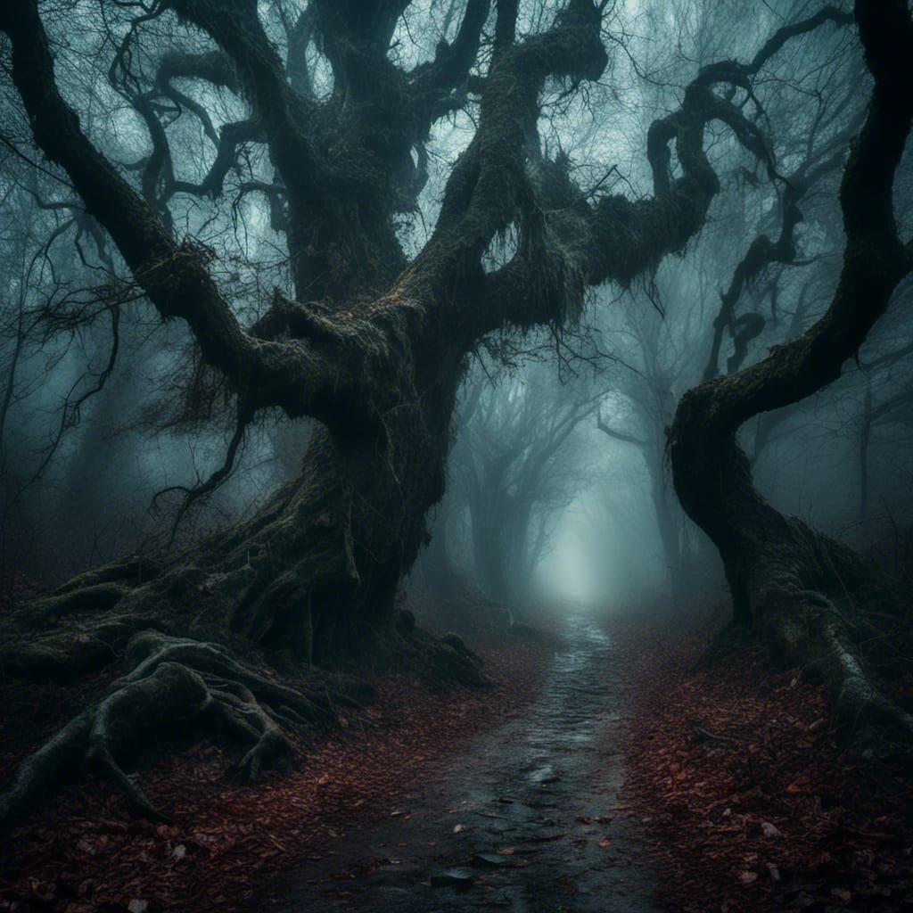 Enchanted Forest Path with Volumetric Lighting