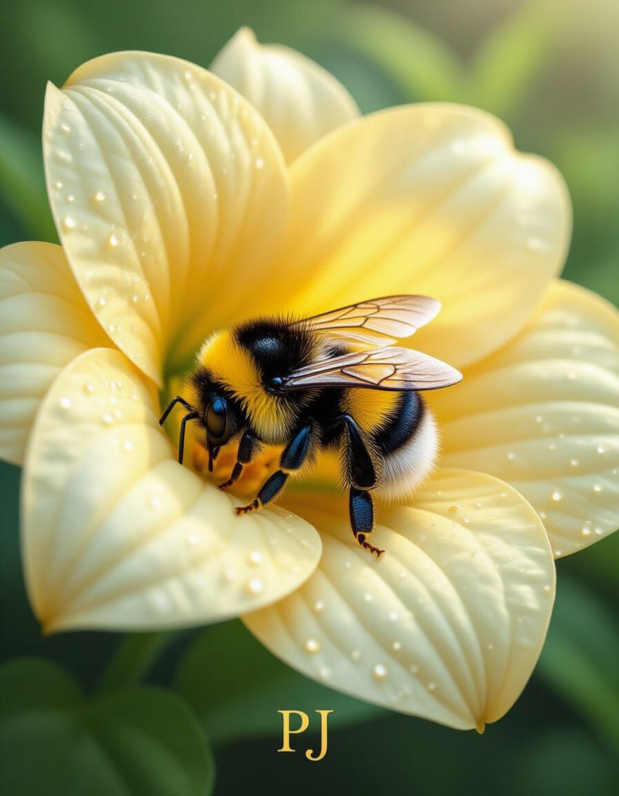 Sleeping Bumblebee Portrait in Hyper-Realistic Detail