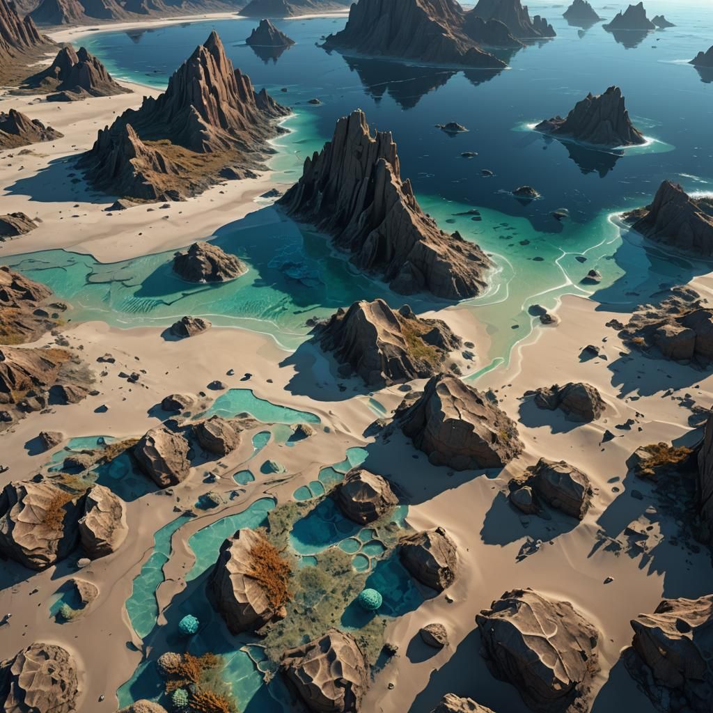 Barren Ocean Floor in Hyper-Realistic Digital Art