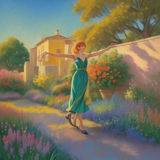 Electra Embraces the Sunrise: A Fauvist Oil Painting