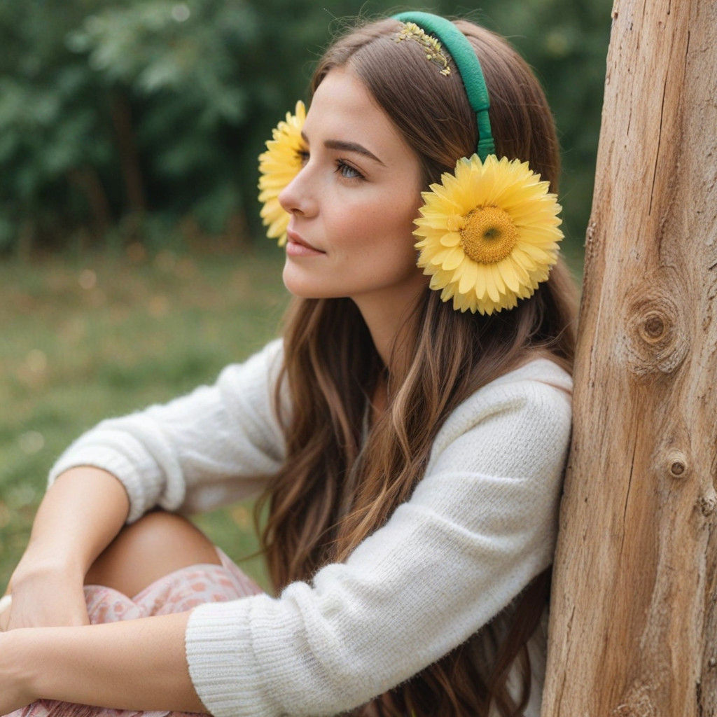 Botanical Head Wear: Real Daisy Earmuffs