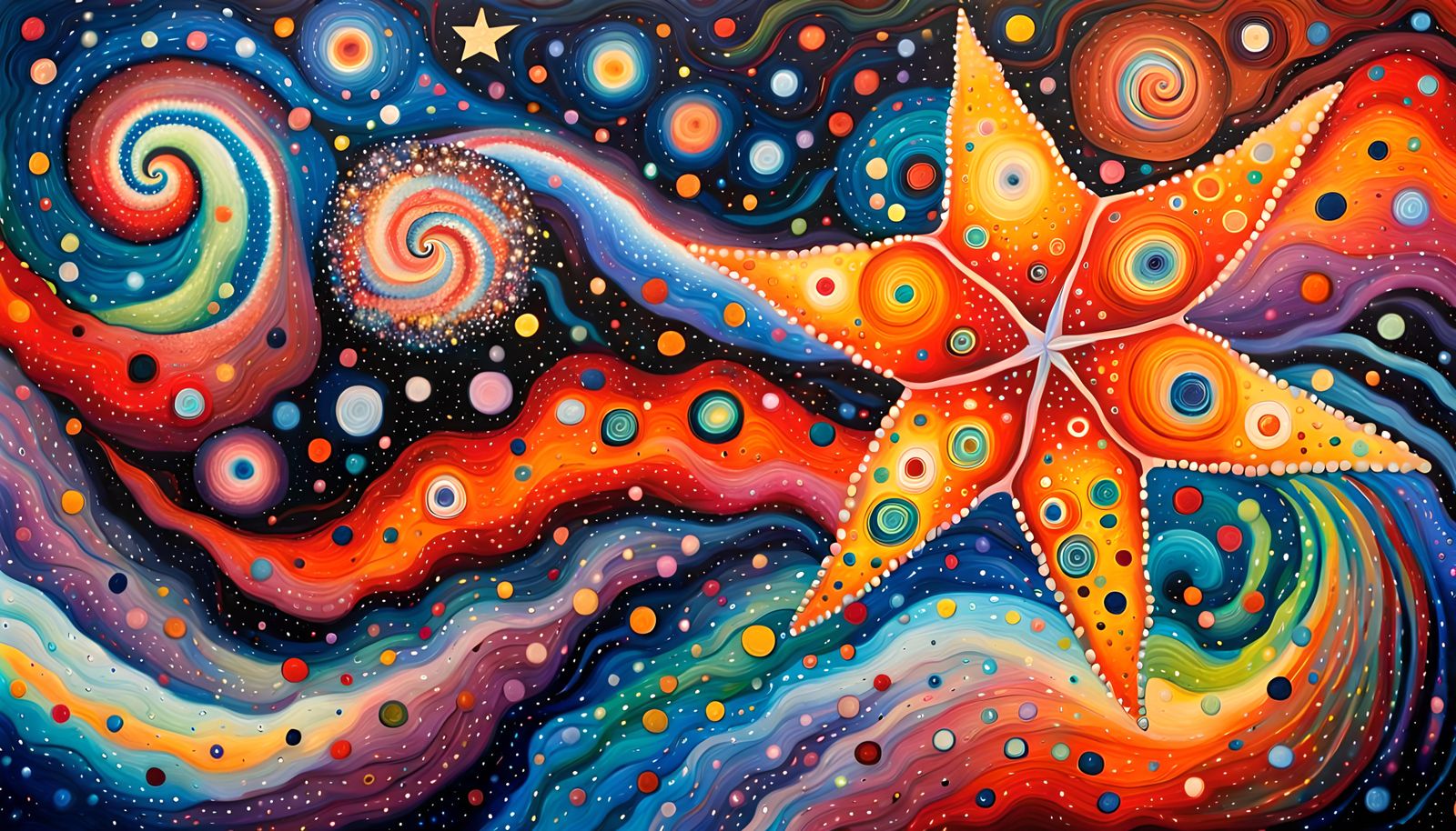 Star Nursery Songline in Dreamtime Impasto Style