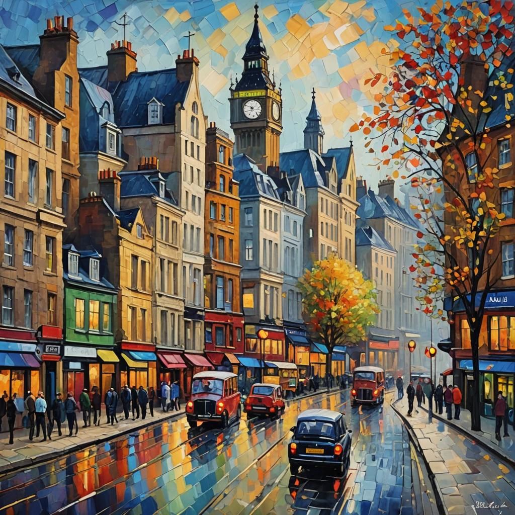 London in Neo-Impressionistic Expressionist Style