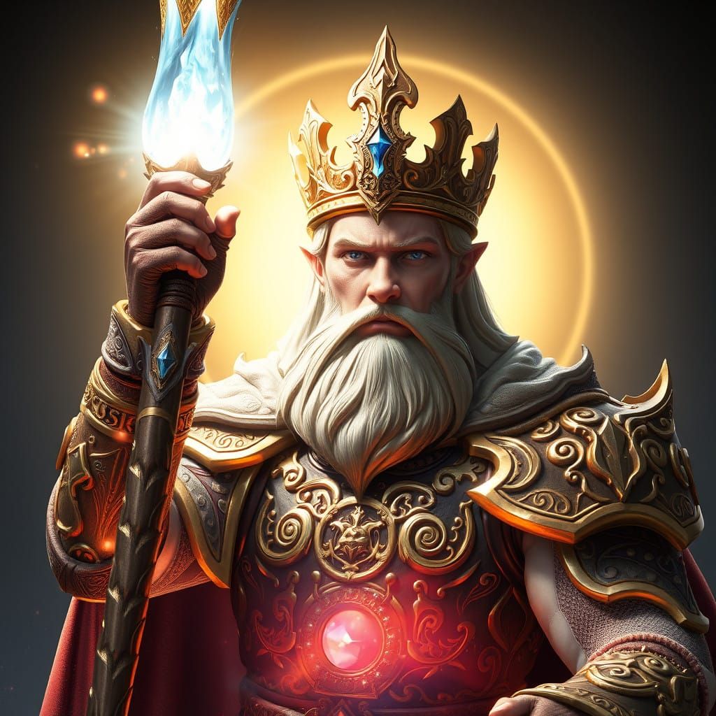 Regal King Sorcerer Casts Radiant Light Spell