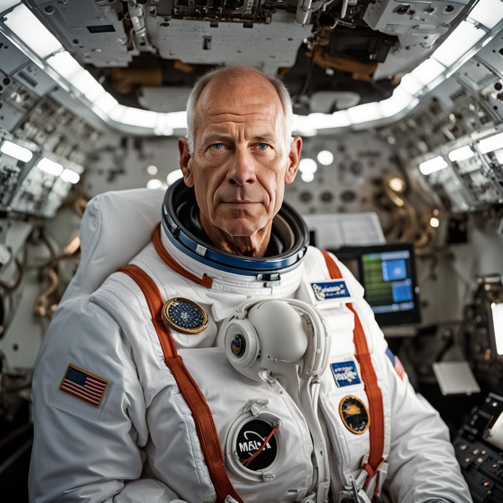 Genius Astronaut Solving Mystery: Professional Portrait