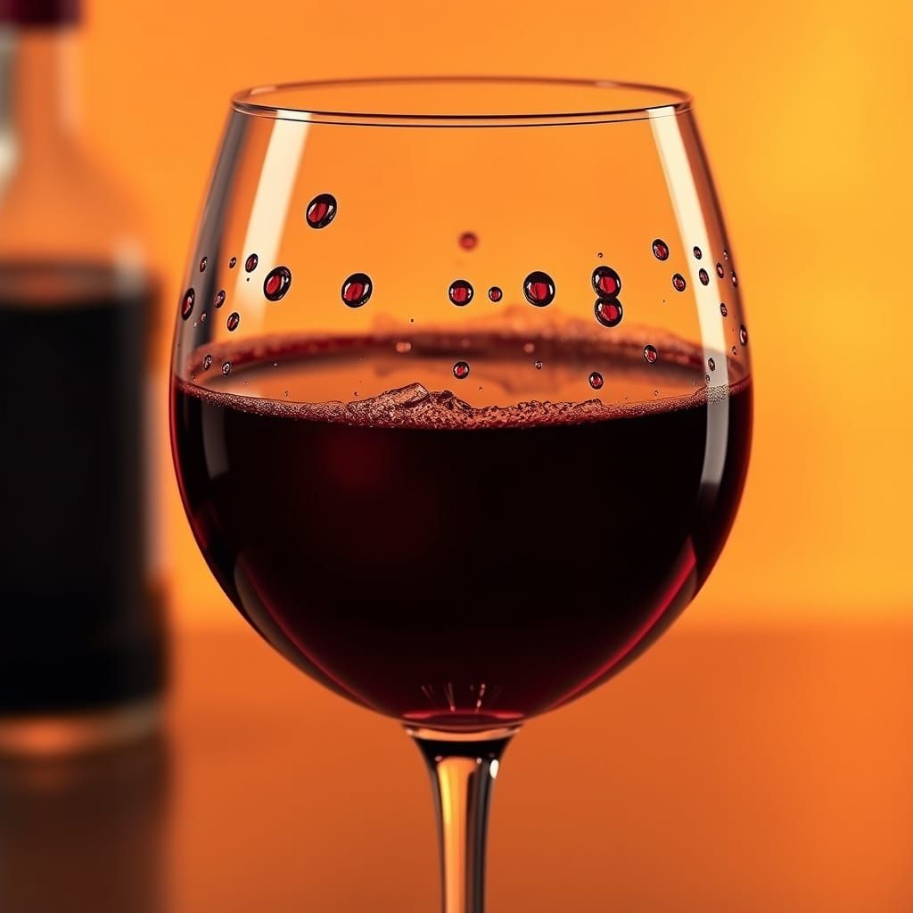 Red Wine Glass: Minimalist Hyper-Realism