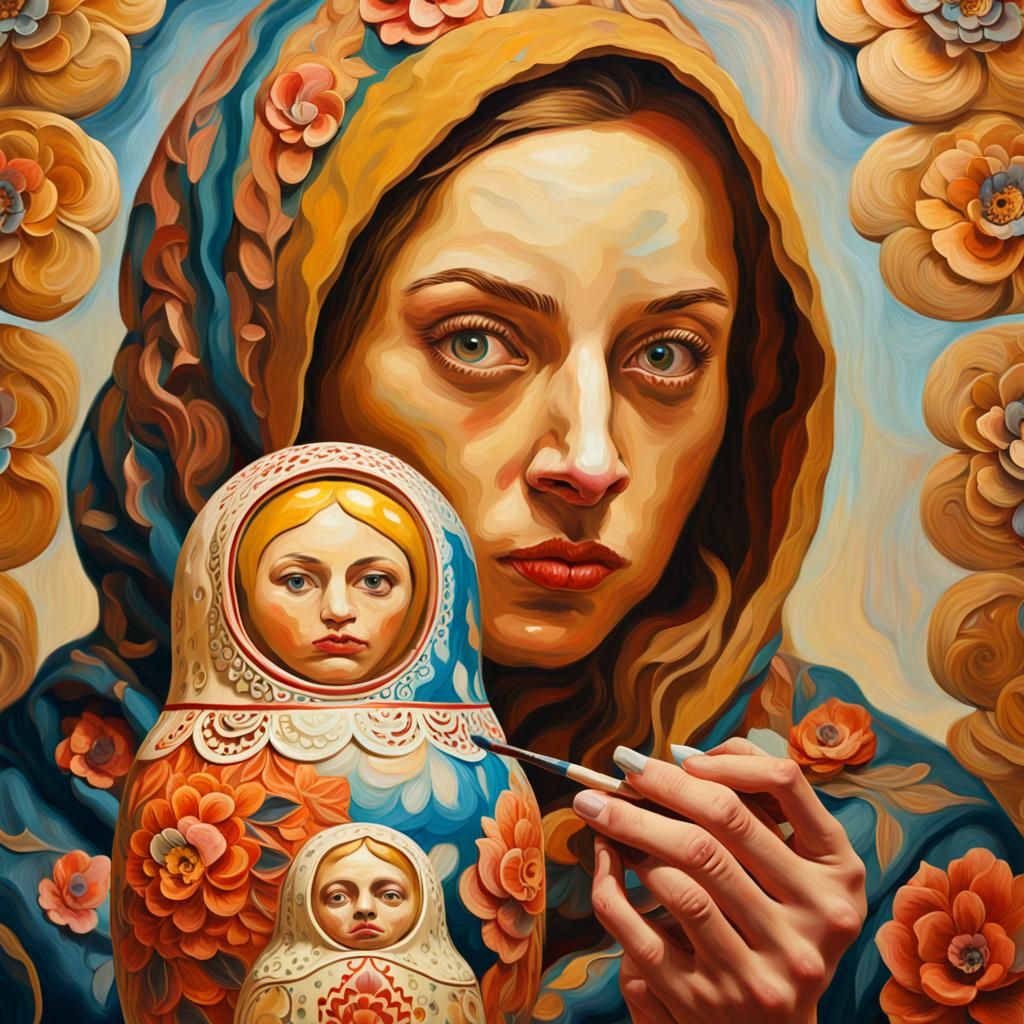 Matryoshka Surrealism: Infinite Portrait Regression