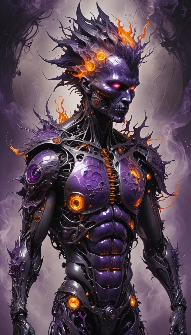 Surreal Bionic Glass Creature in Dieselpunk Style