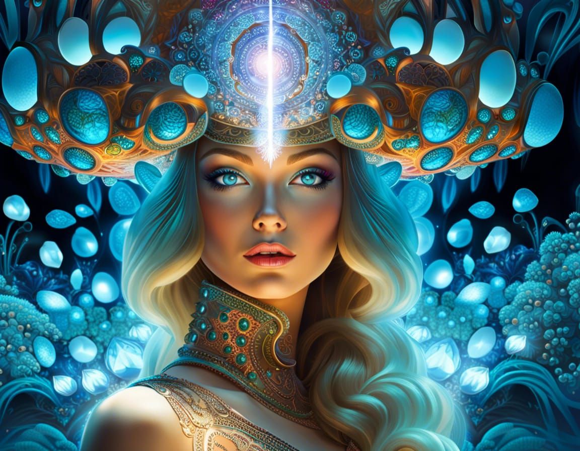 Glass Fairy Goddess in Fractal Fantasy World