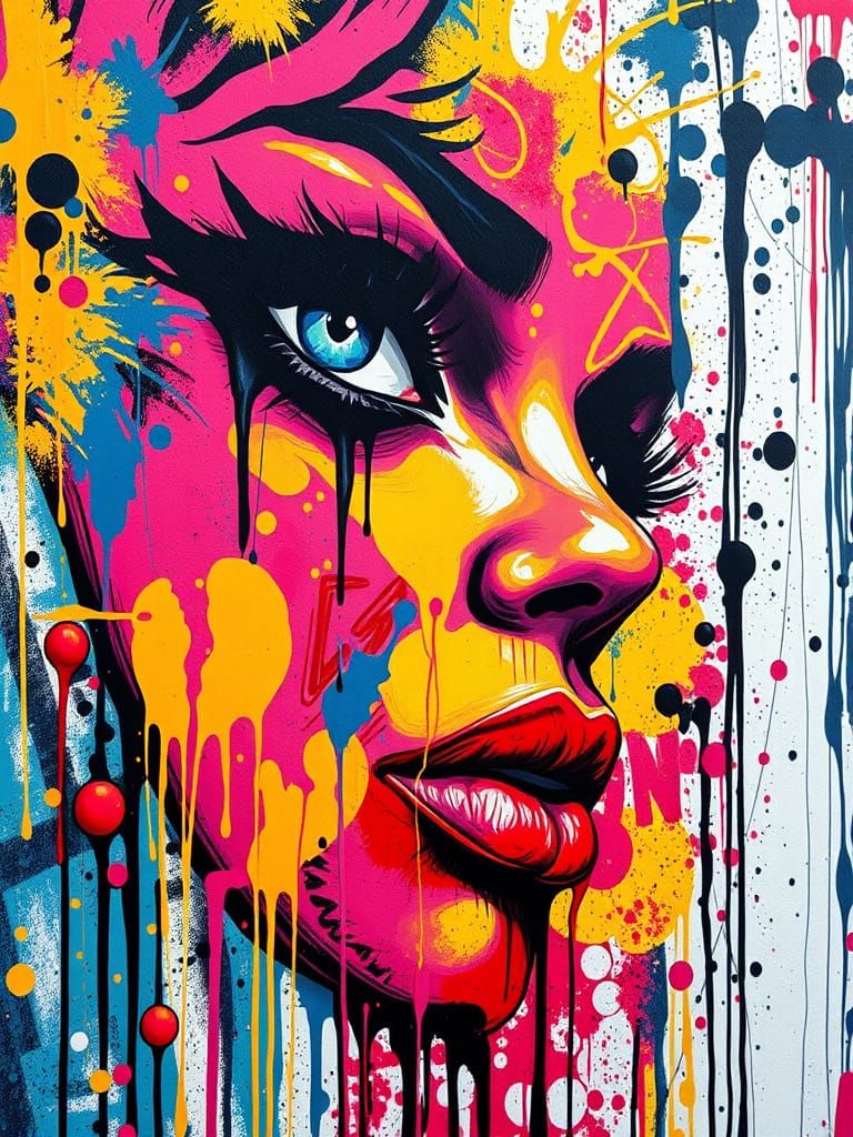 Vibrant Urban Gothic Graffiti Art in Digital Style
