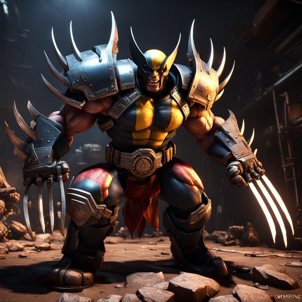 Wolverine as Chaos Space Marine in 3D
