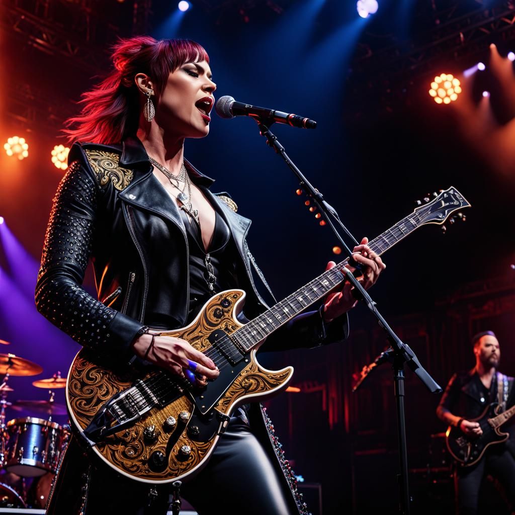 Lzzy Hale Stage Performance: Detailed Matte Painting