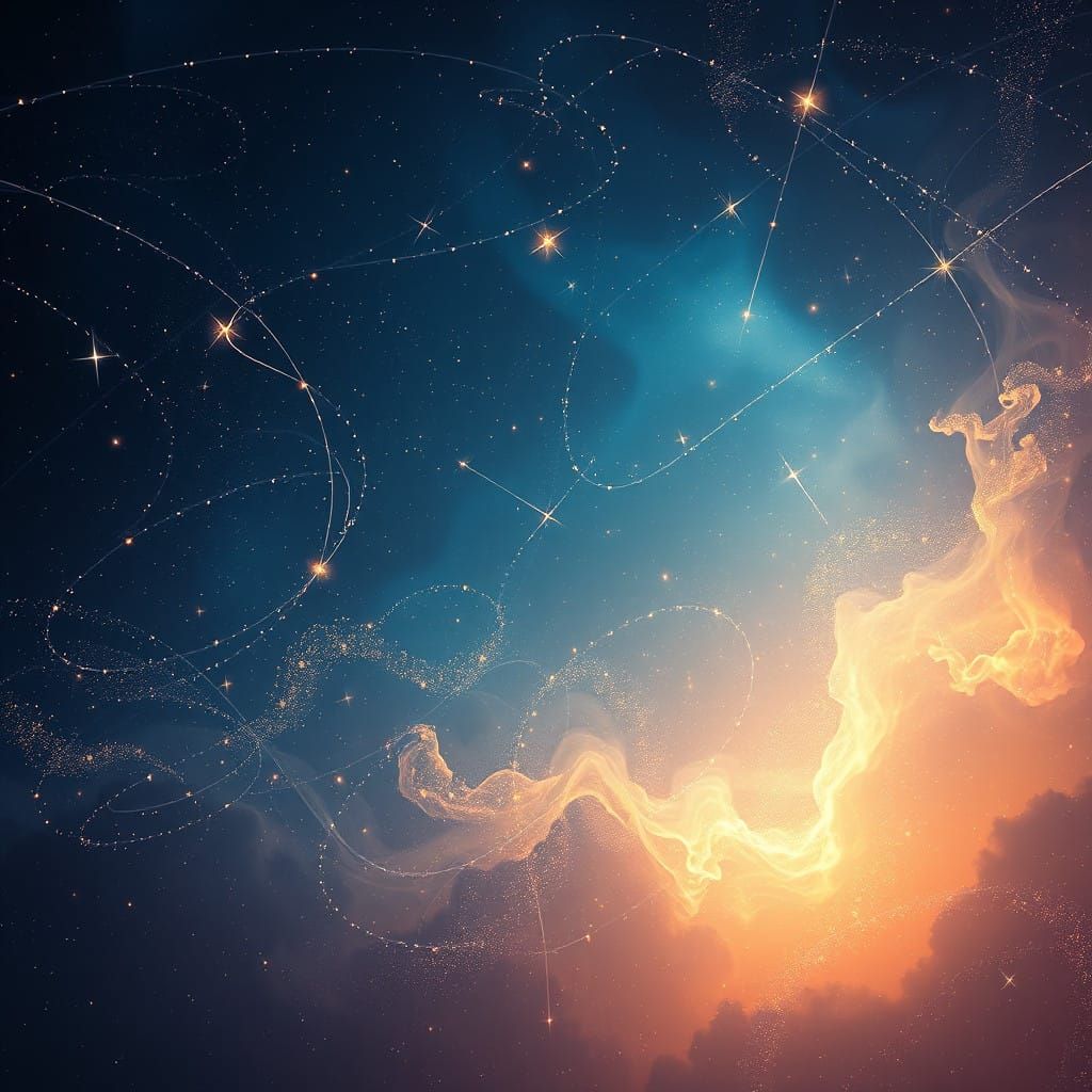 Soft, Ethereal Light Radiates in a Celestial, Dreamy Night S...