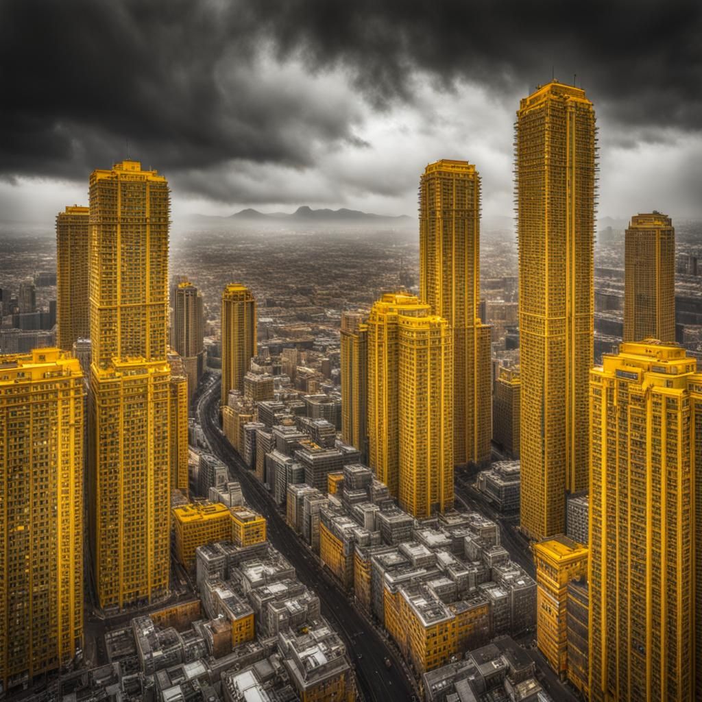 Monochromatic Yellow World in Hyperrealistic Detail