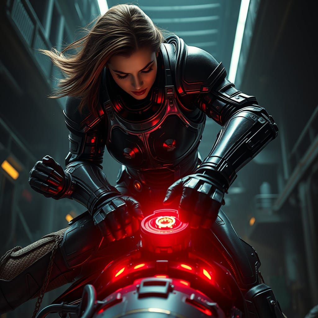 Cyberpunk Warrior Unleashes Fury Upon Sigma