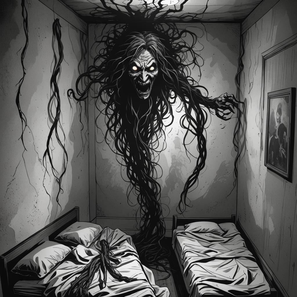 Creeping Shadows: Gritty Horror Comic Art