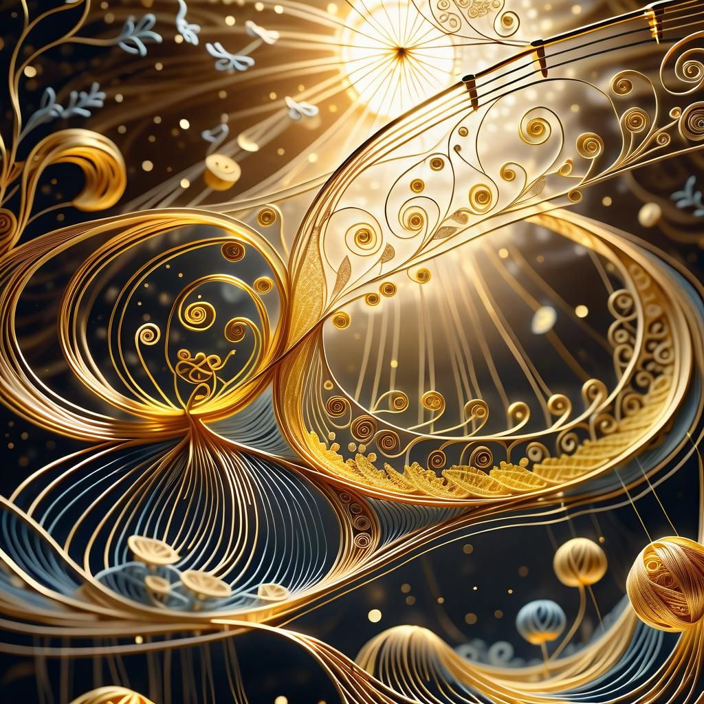 Ethereal Golden String Being Plays Quartet