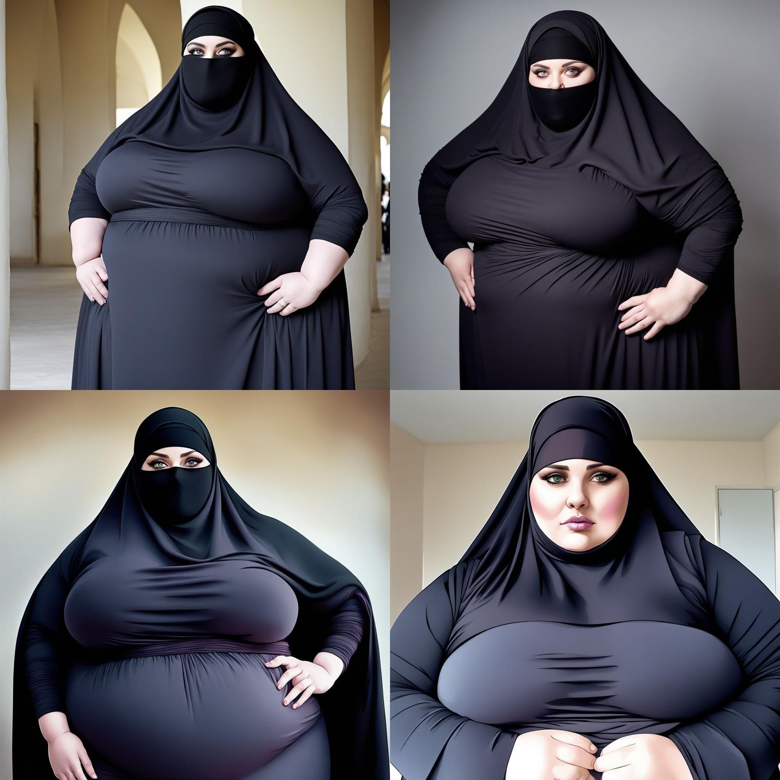 SSBBW Woman in Niqab: A Striking Image