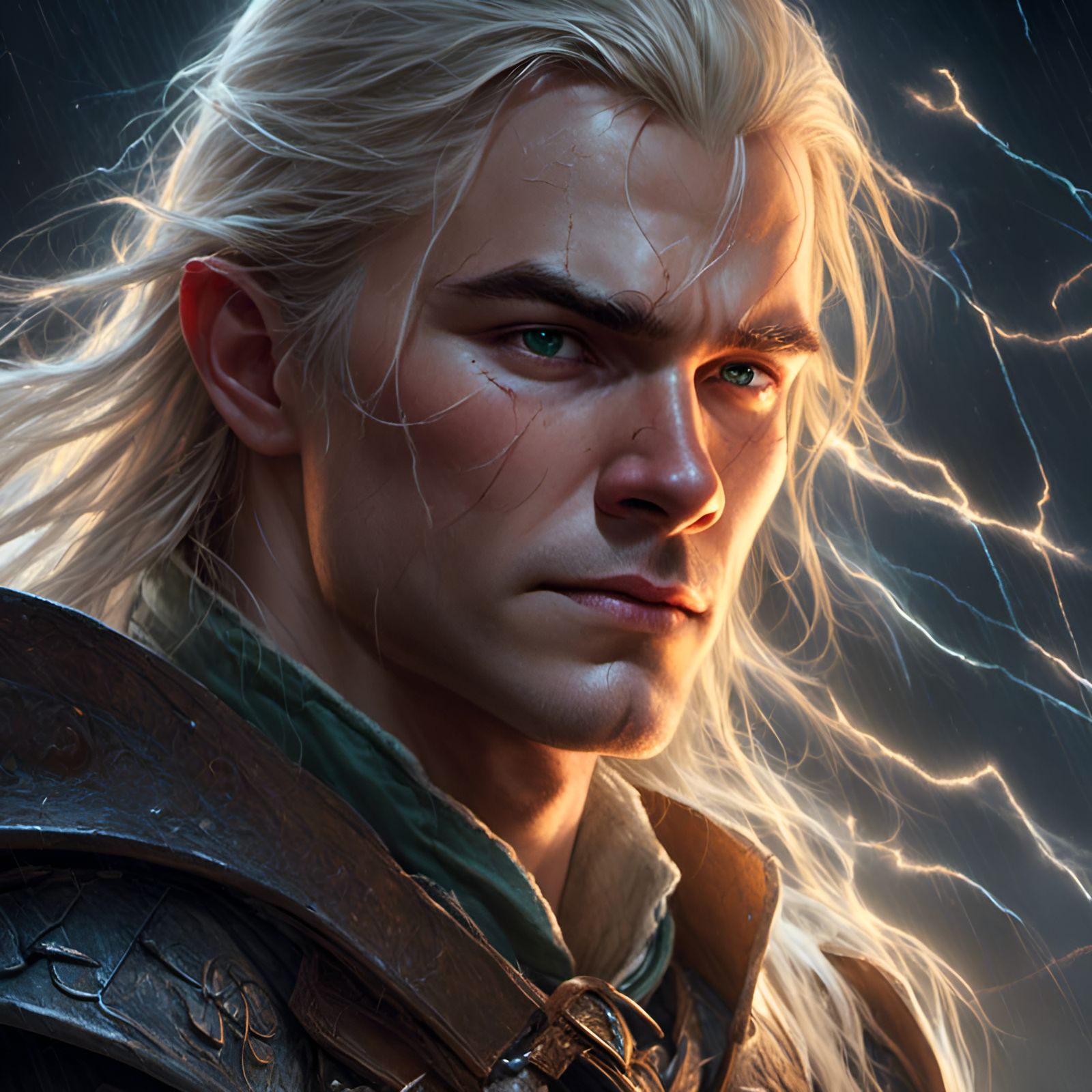 Hyperrealistic Legolas Portrait in Epic Fantasy Style