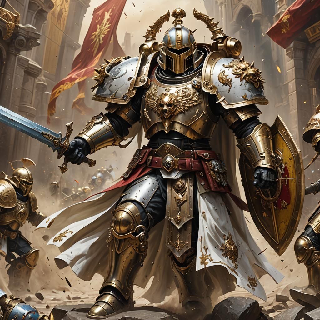 Warhammer 40k Custodes in English Armor
