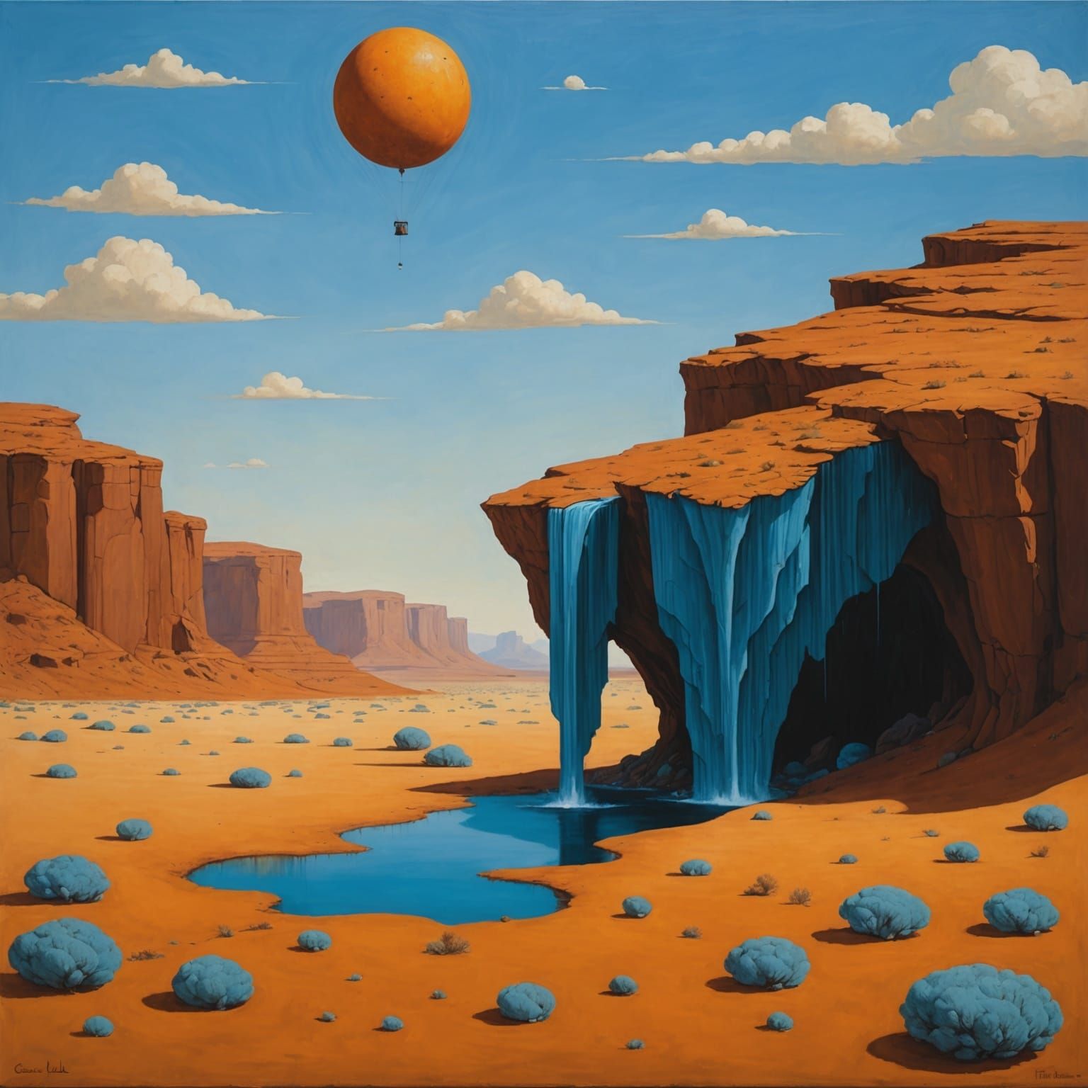 Surreal Oil Painting: Nature's Debt in Earth Tones