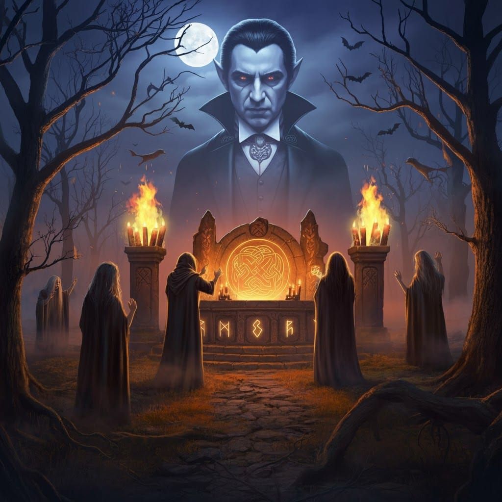 Mystical Celtic Samhain Ritual Under Moonlight