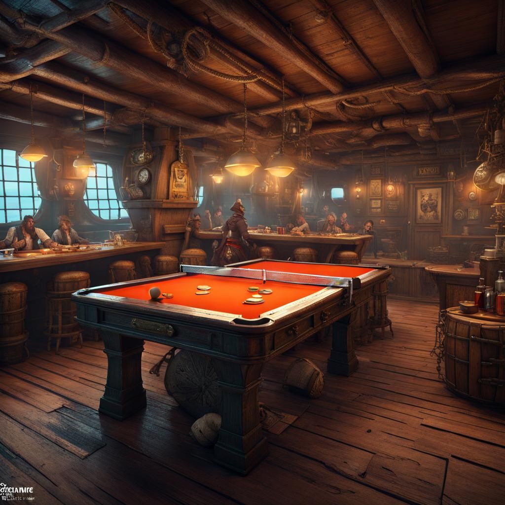 Pirate Break Room: A Fantastical Matte Painting