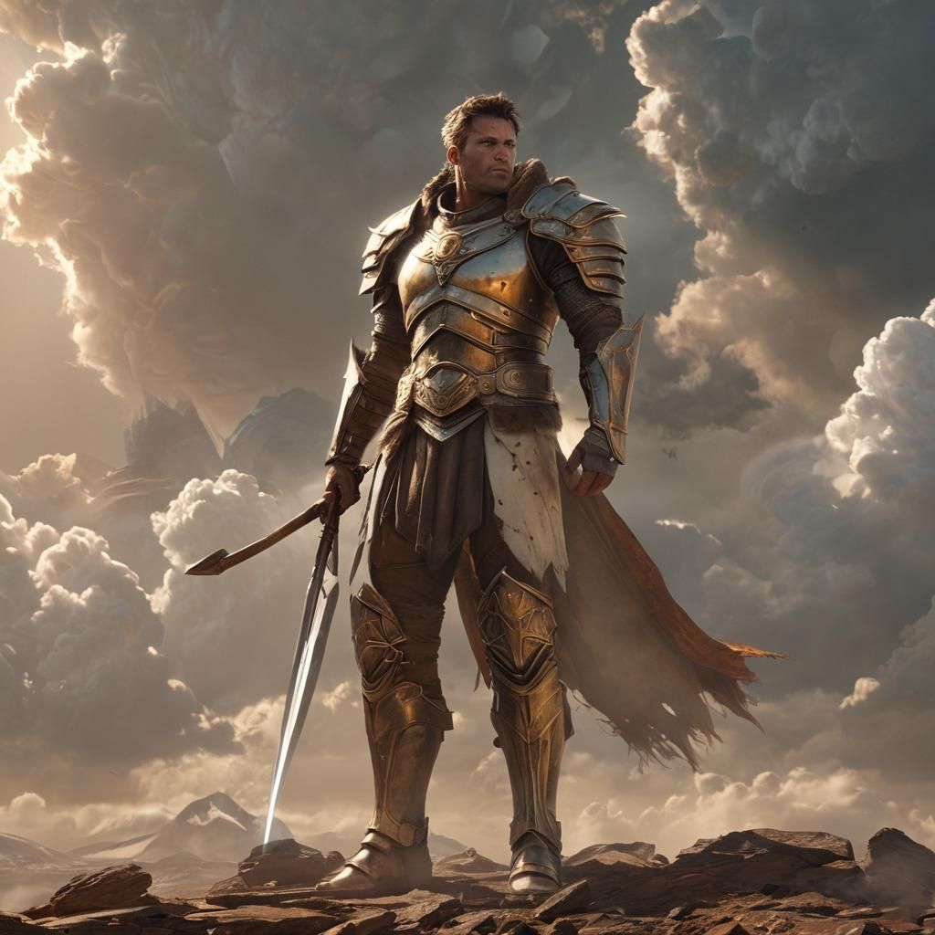 Warrior on Clouds: Cinematic Fantasy Concept Art