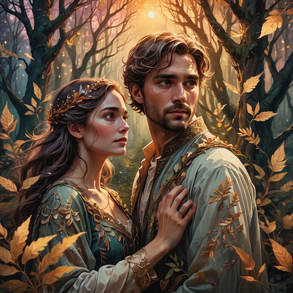 Twilight Encounter in Enchanted Forest: Fantastical Concept ...