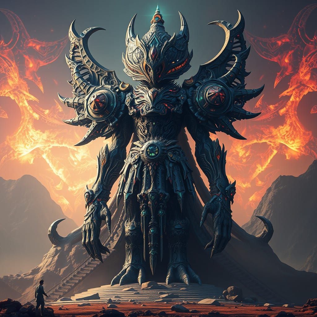 The Ultimate Guardian Radiates Otherworldly Aura in Fantasy....