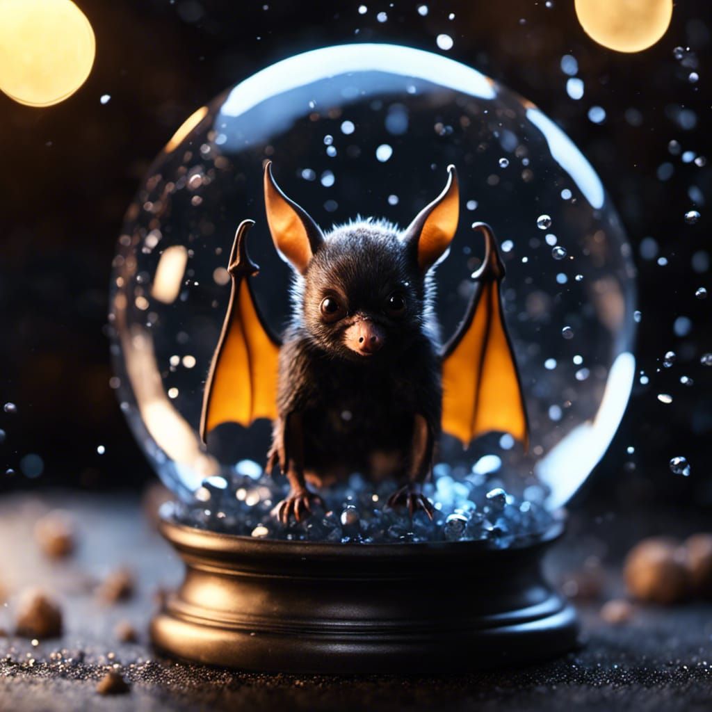 Glass Orb Bat in Cute Fantasy CGI Style