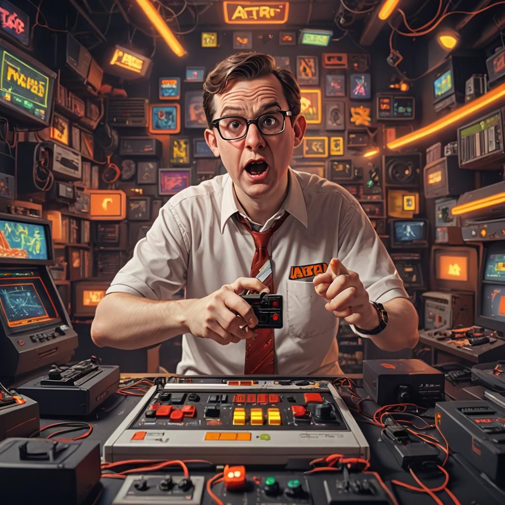 Angry Video Game Nerd Plays Atari: Detailed Matte Painting