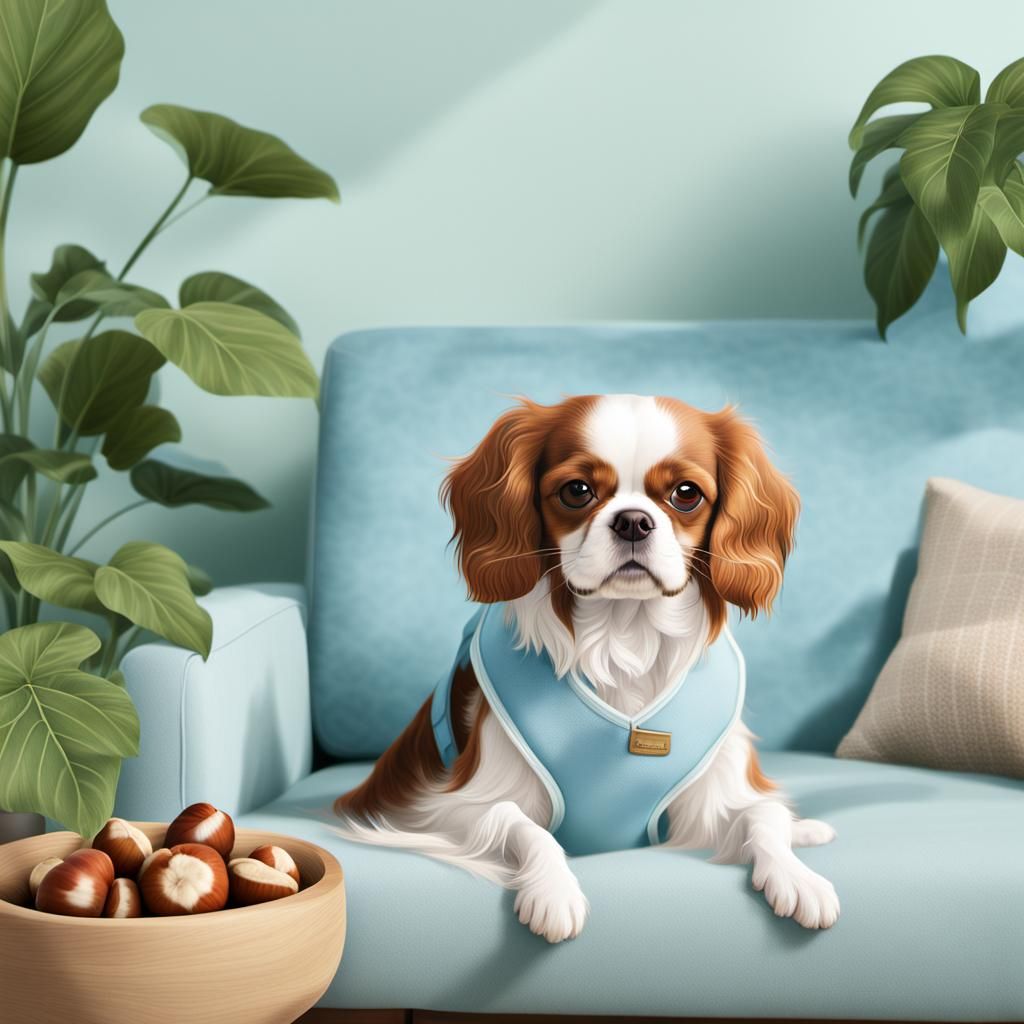 Cavalier King Charles Spaniel in Cozy Living Room