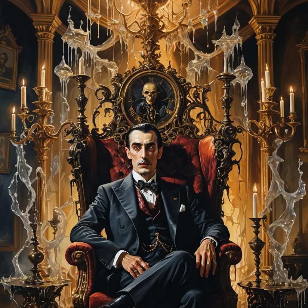 Surreal Victorian Gentleman in Dreamlike Landscape