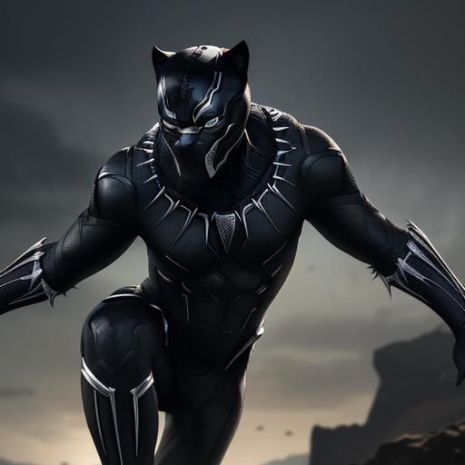 Hyperrealistic Black Panther in Cinematic Composition