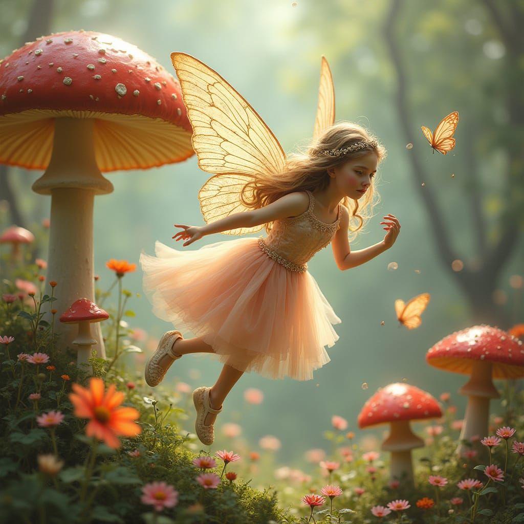 Fairy Princess in Whimsical Garden