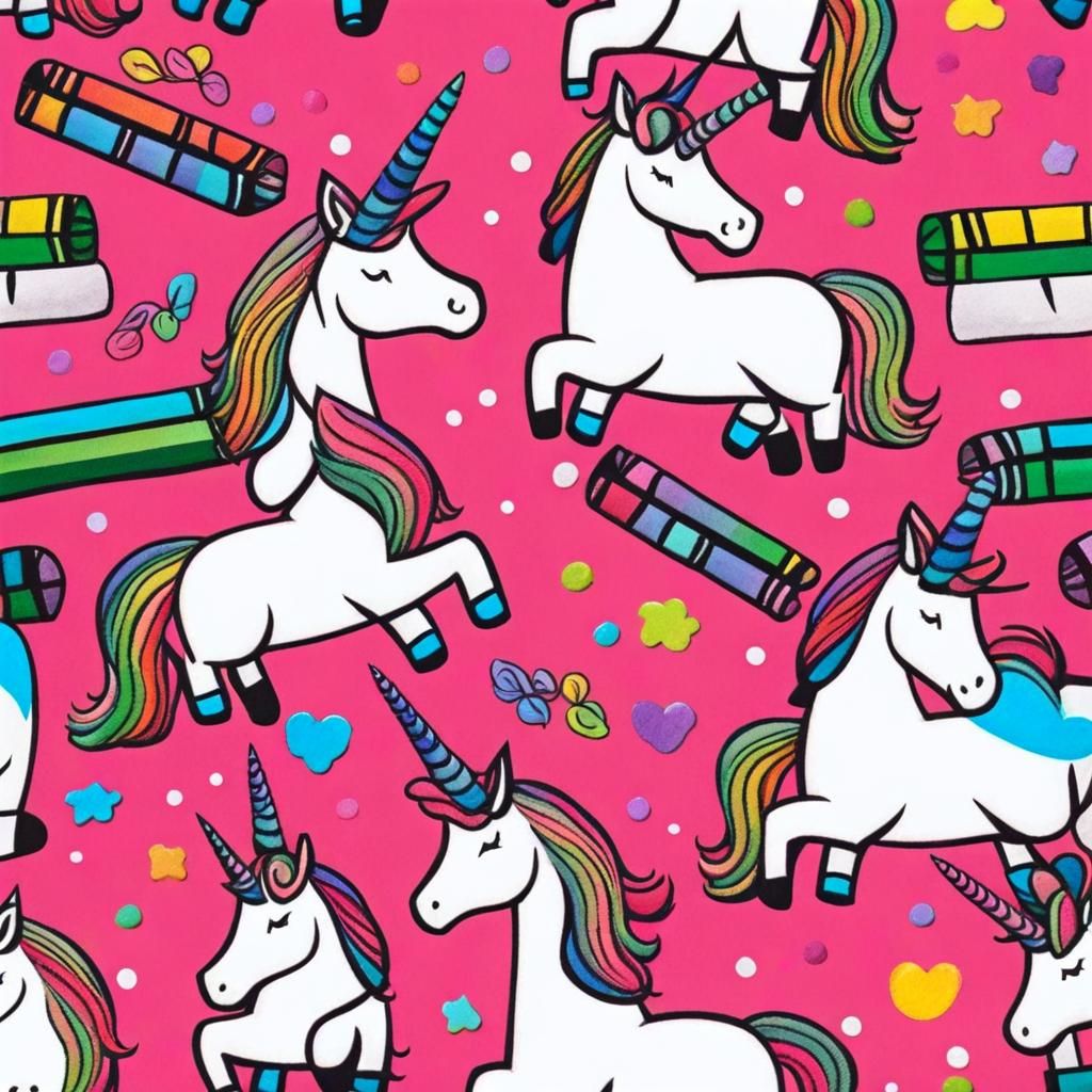 Whimsical Unicorn Crayon Drawing for Children