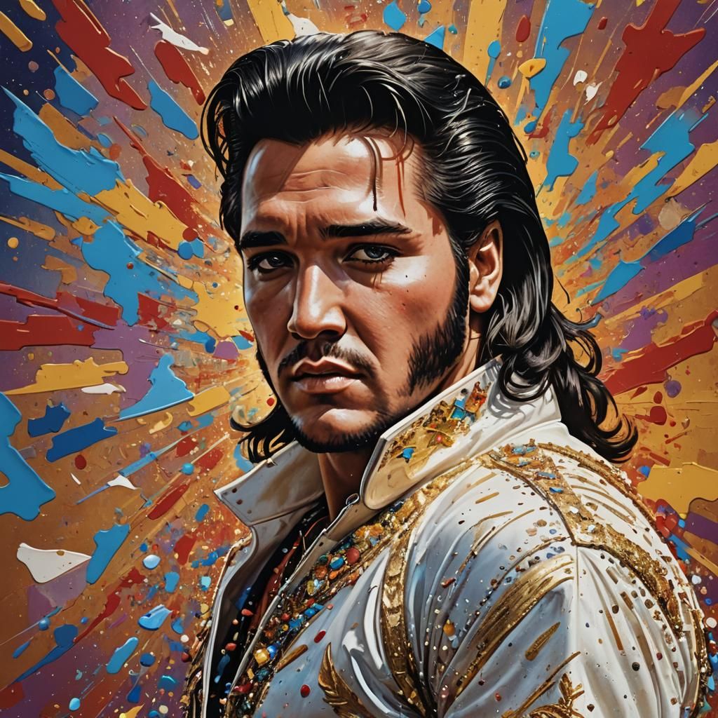Hyperrealistic Elvis Christ Superstar Portrait