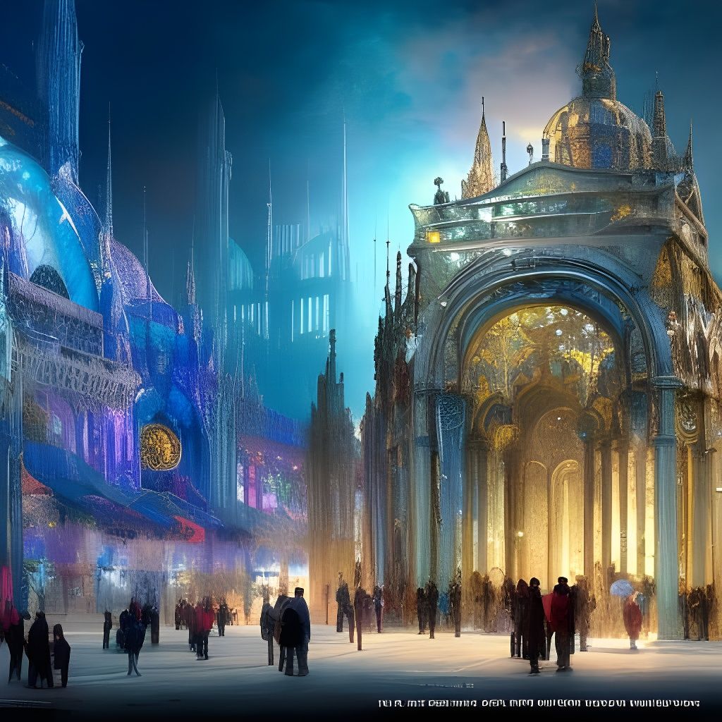 Crystal Snowflake Village in Clockpunk Style