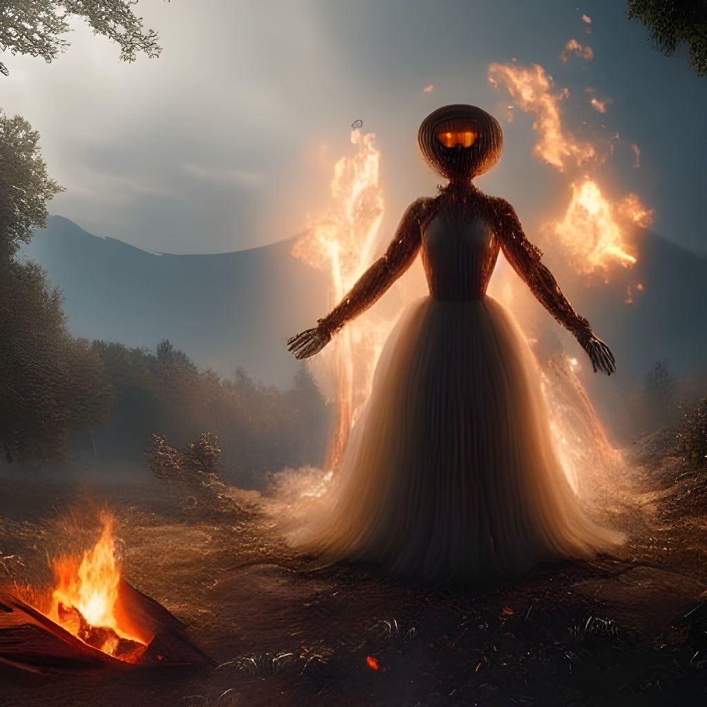 Human-Robot Hybrid at Campfire: Epic Digital Painting