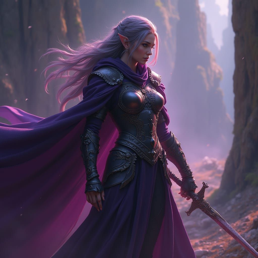 Elven Gothic Goddess in Dark Fantasy Style