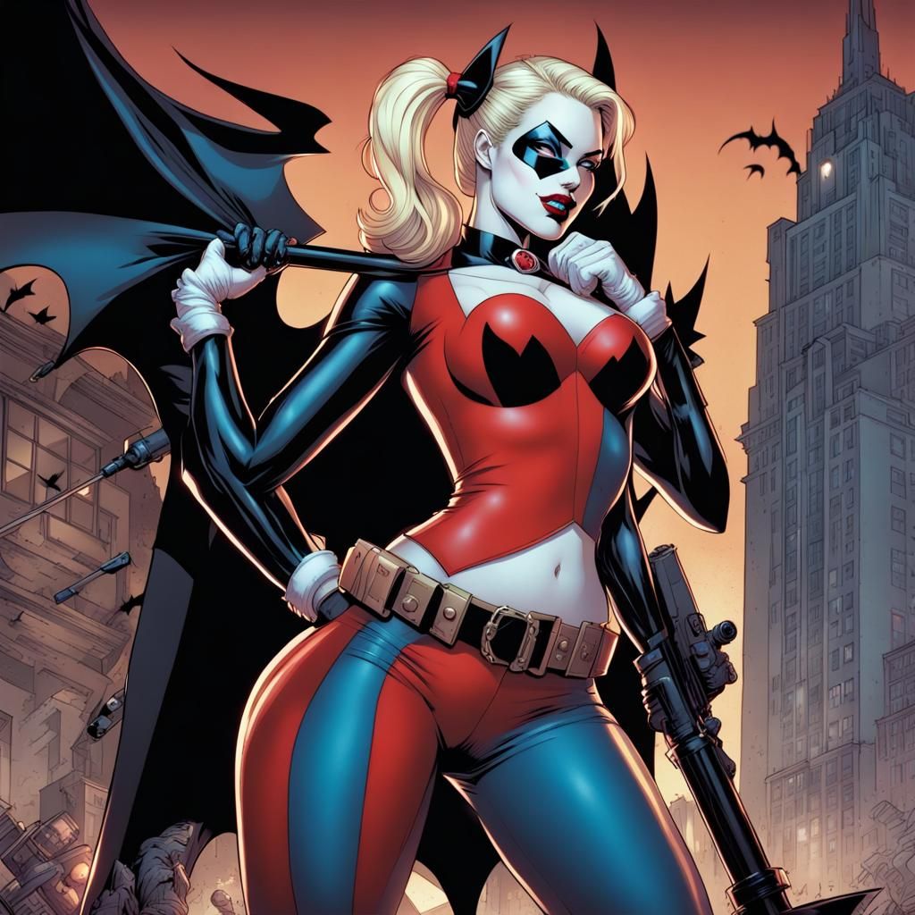 Harley Quinn and Batman: Comic Book Art