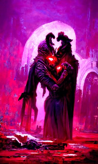 Sinister Forbidden Love in Fantasy Art Style