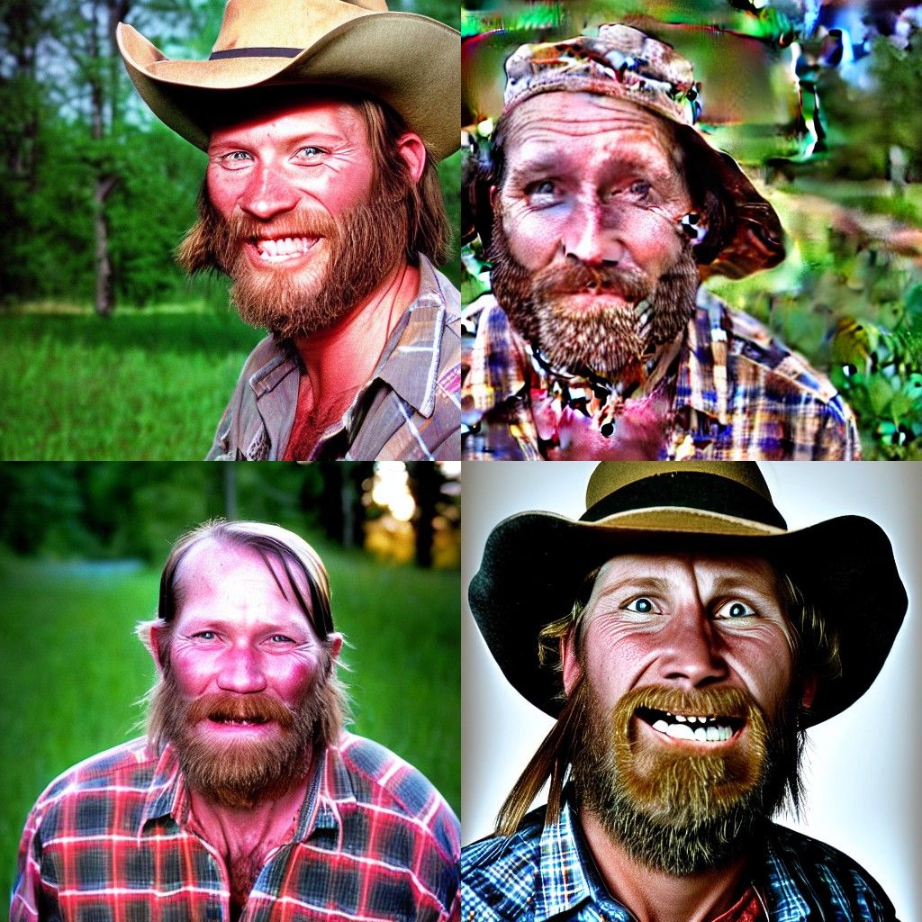 Hillbilly Portrait in 1990s Style, 4K Resolution