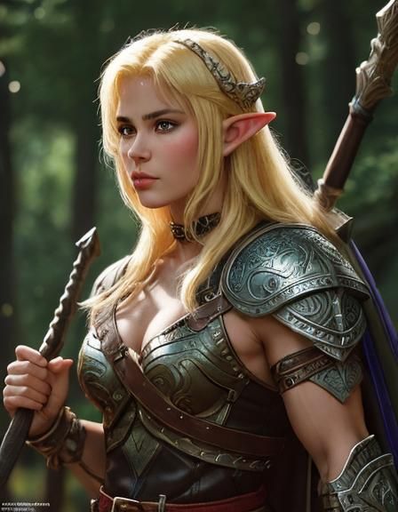 Norse Elf Warrior in 80s Fantasy Art