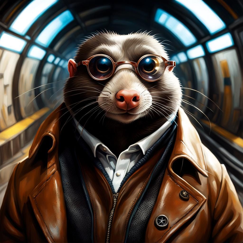 Mole in Cyberpunk Underground City