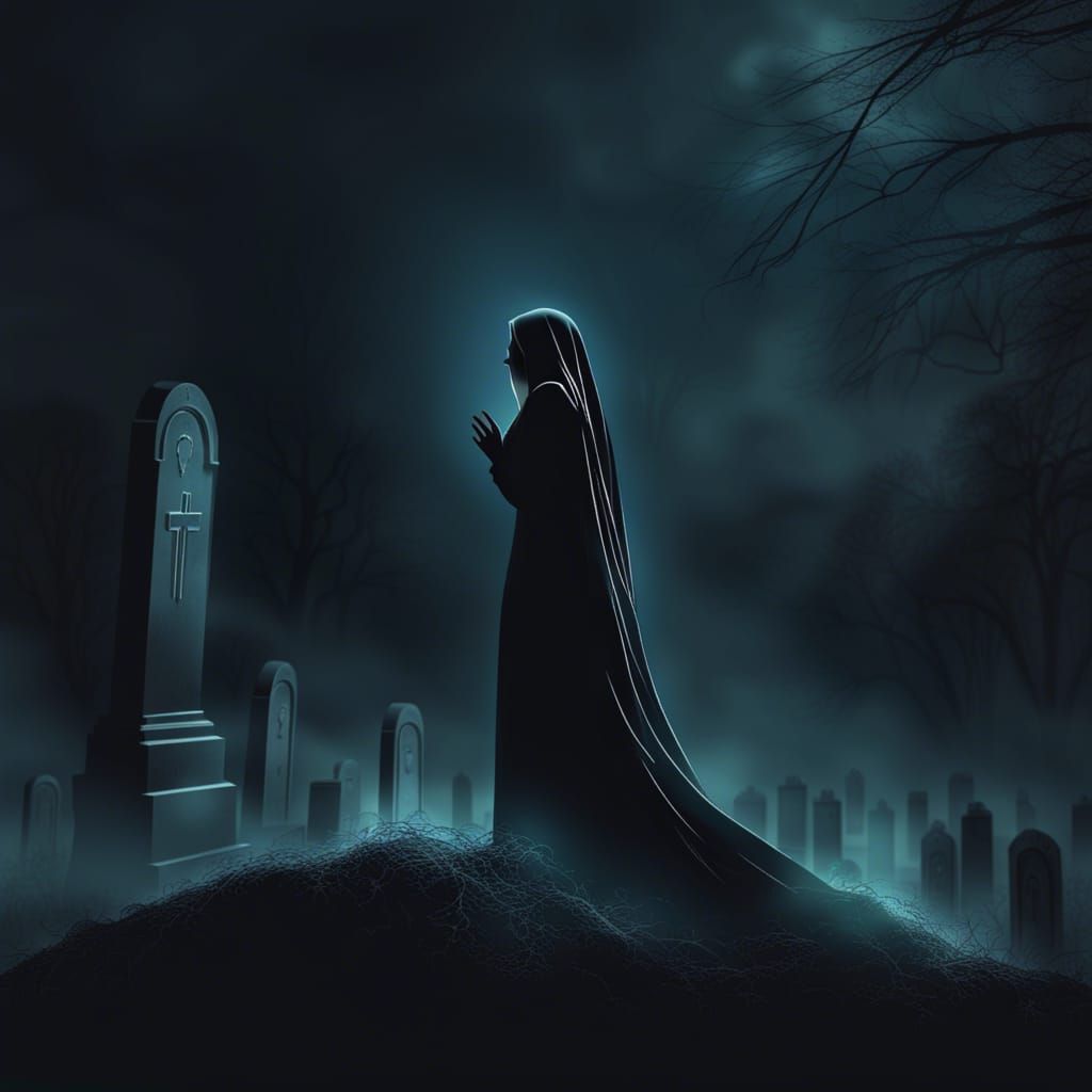 Weeping Lady at her Lover's Grave