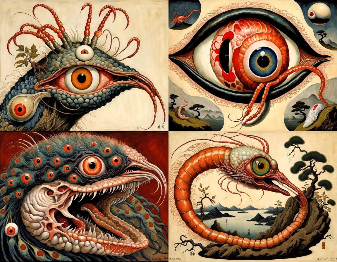 Horrific Mutant Zygote in Surrealist Oil Painting Style